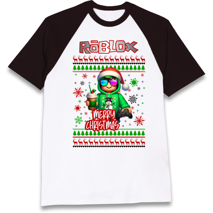 Roblox Merry Christmas Raglan T Shirt