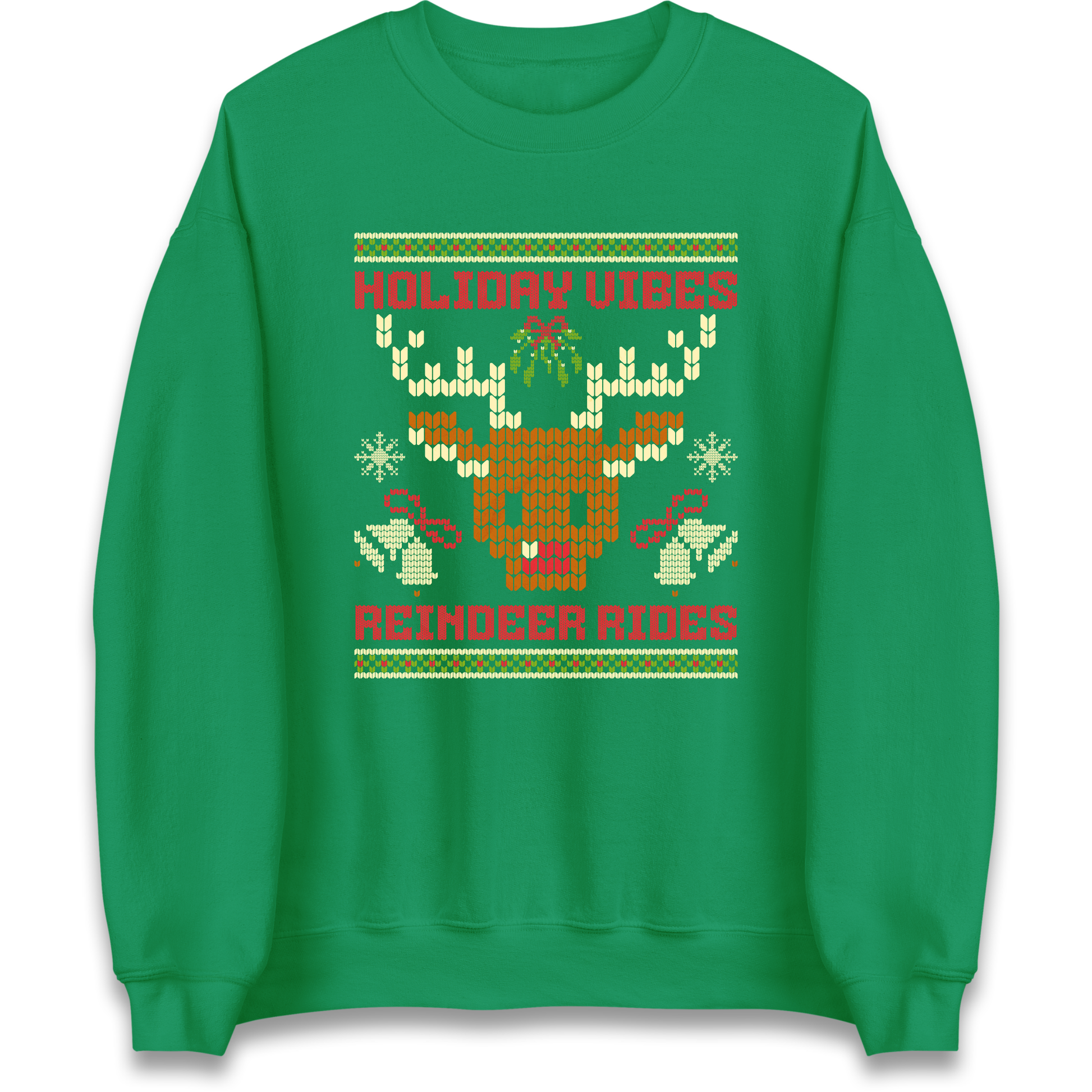 Holiday Vibes Reindeer Rides Christmas Sweatshirt