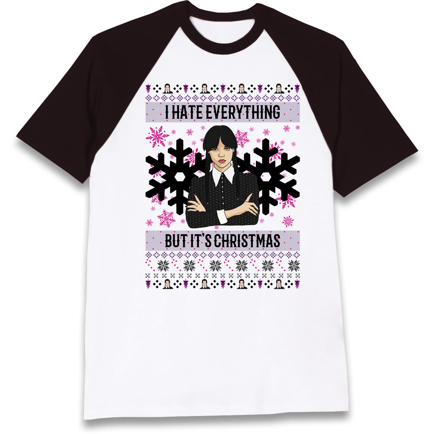Wednesday addams Christmas Raglan T Shirt
