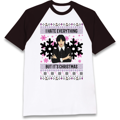 Wednesday addams Christmas Raglan T Shirt
