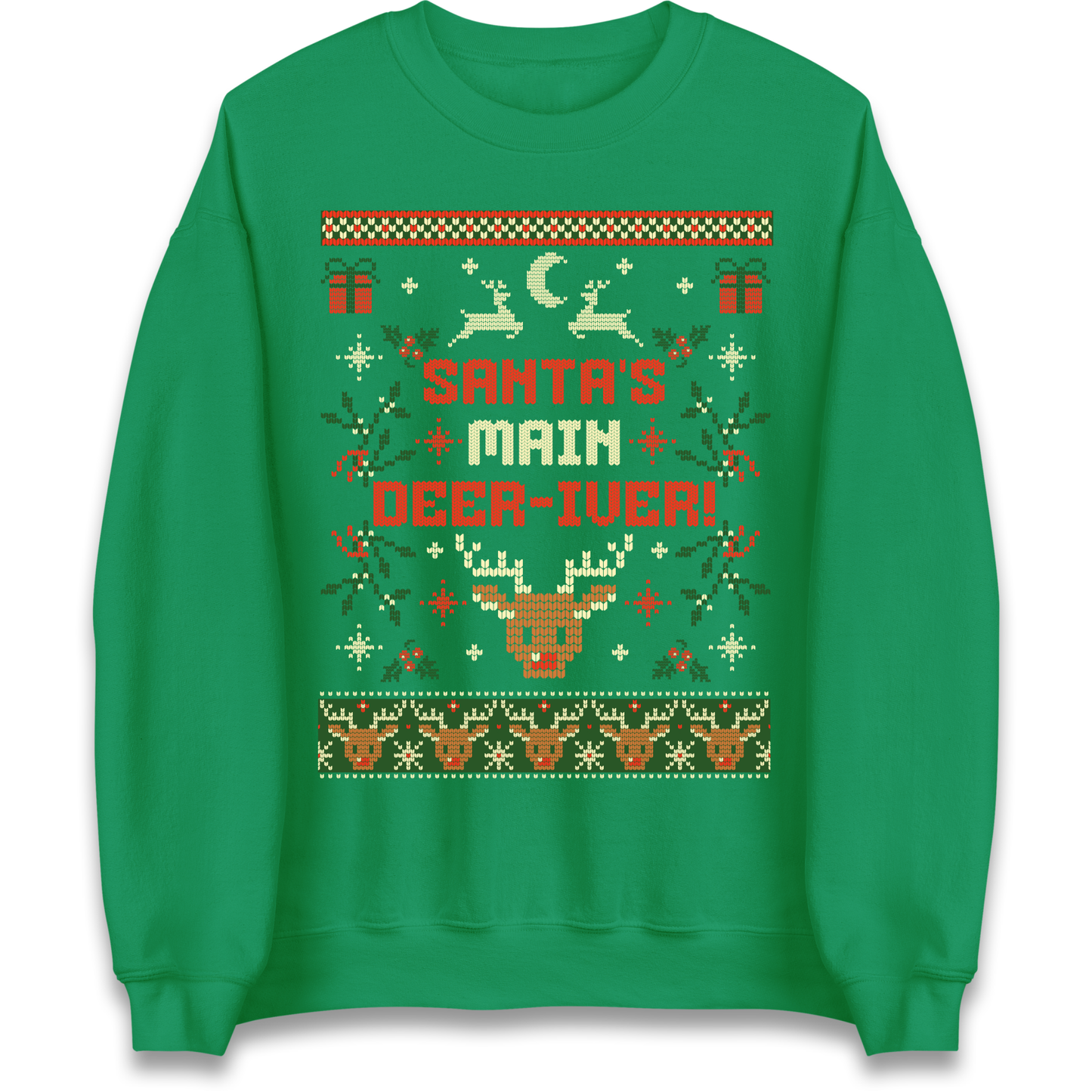 Santas Main Deer iver Christmas Sweatshirt