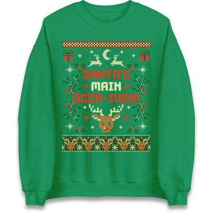 Santas Main Deer iver Christmas Sweatshirt