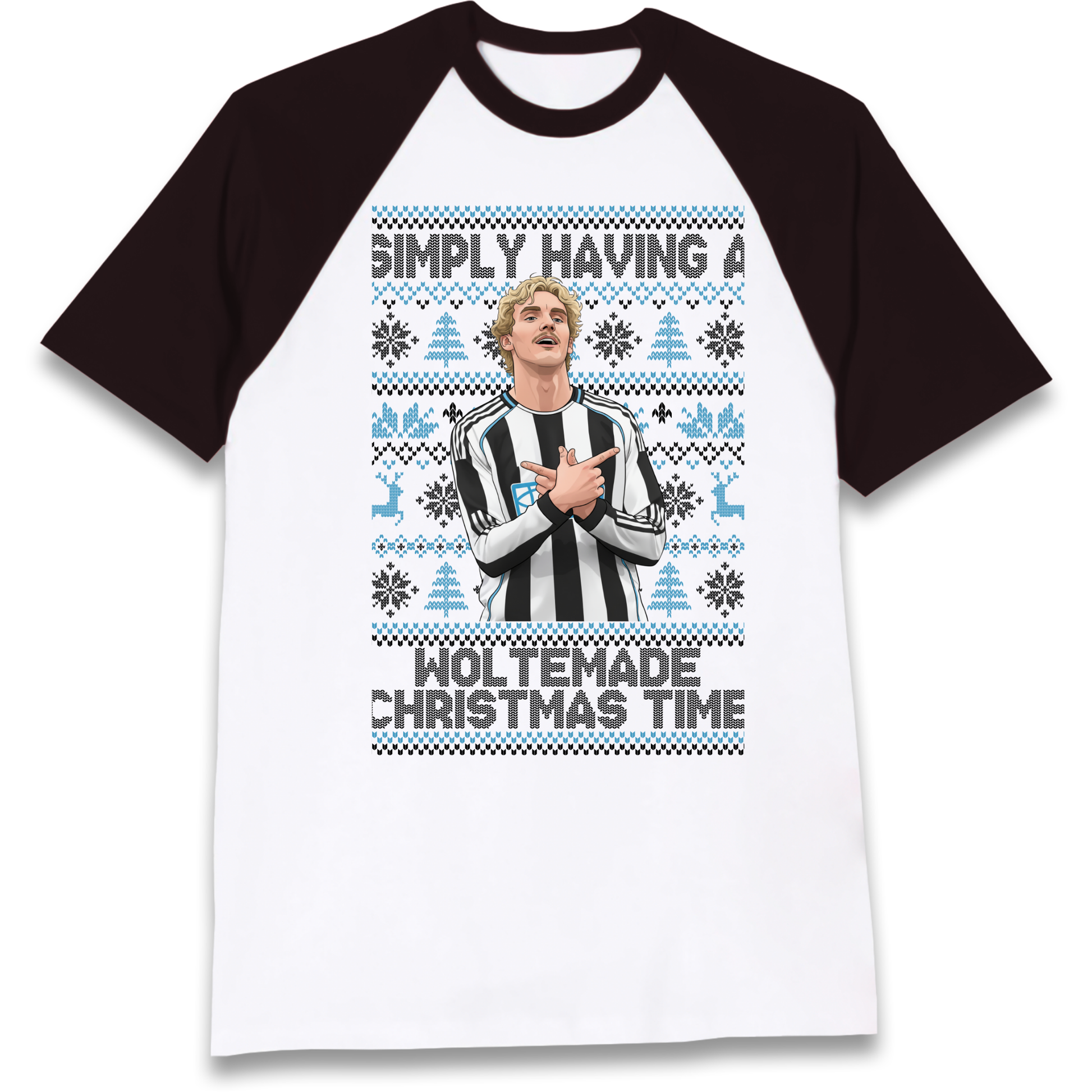 Newcastle united Christmas Raglan T Shirt