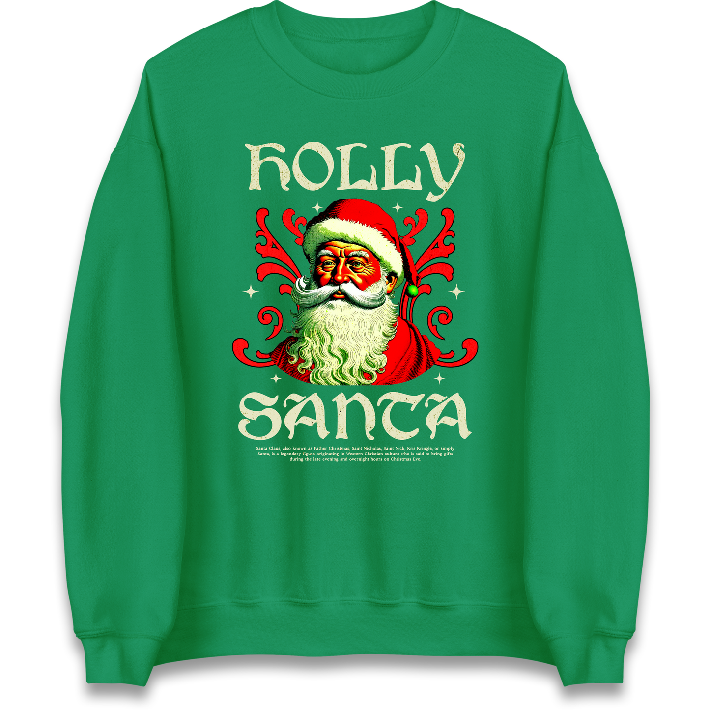 Holly Santa Christmas Sweatshirt