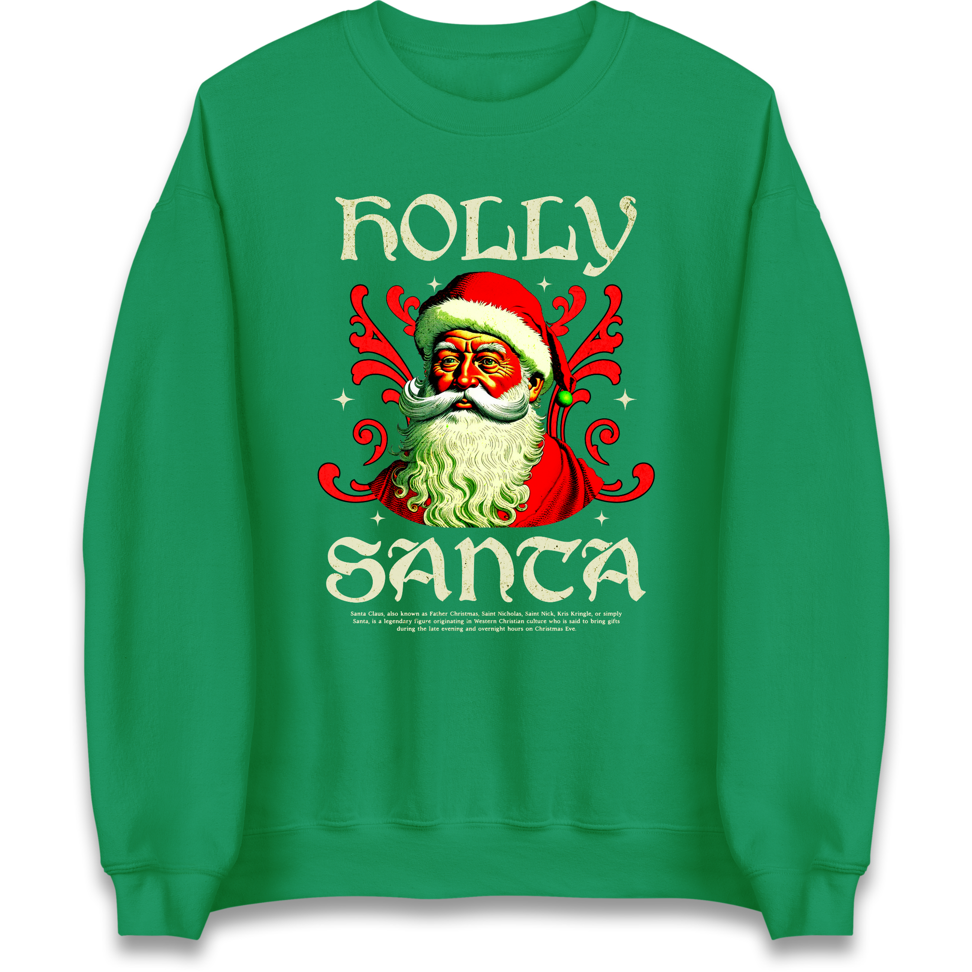 Holly Santa Christmas Sweatshirt
