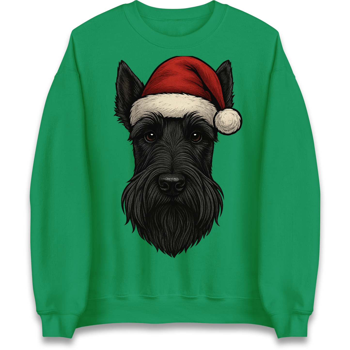 Scottish Terrier Face Christmas Sweatshirt