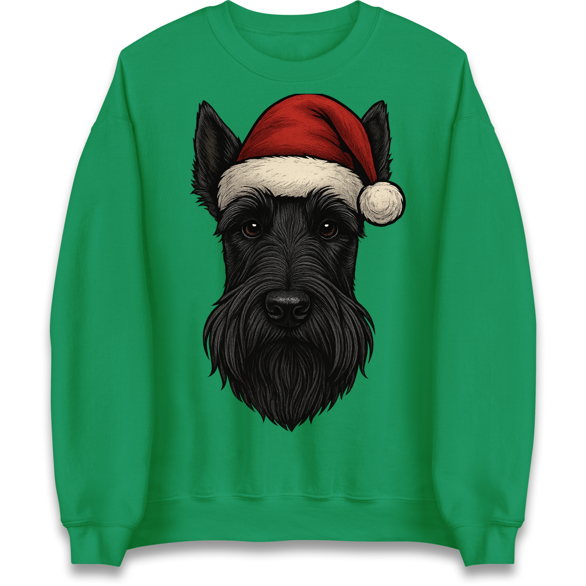 Scottish Terrier Face Christmas Sweatshirt