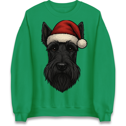 Scottish Terrier Face Christmas Sweatshirt