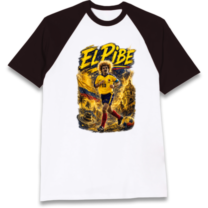 Carlos Valderrama Colombia Football Raglan T Shirt