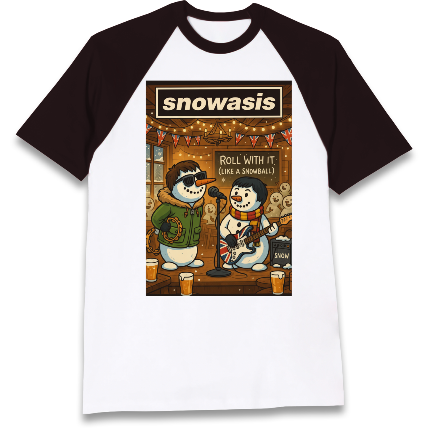 Snowasis Roll Christmas Raglan T Shirt