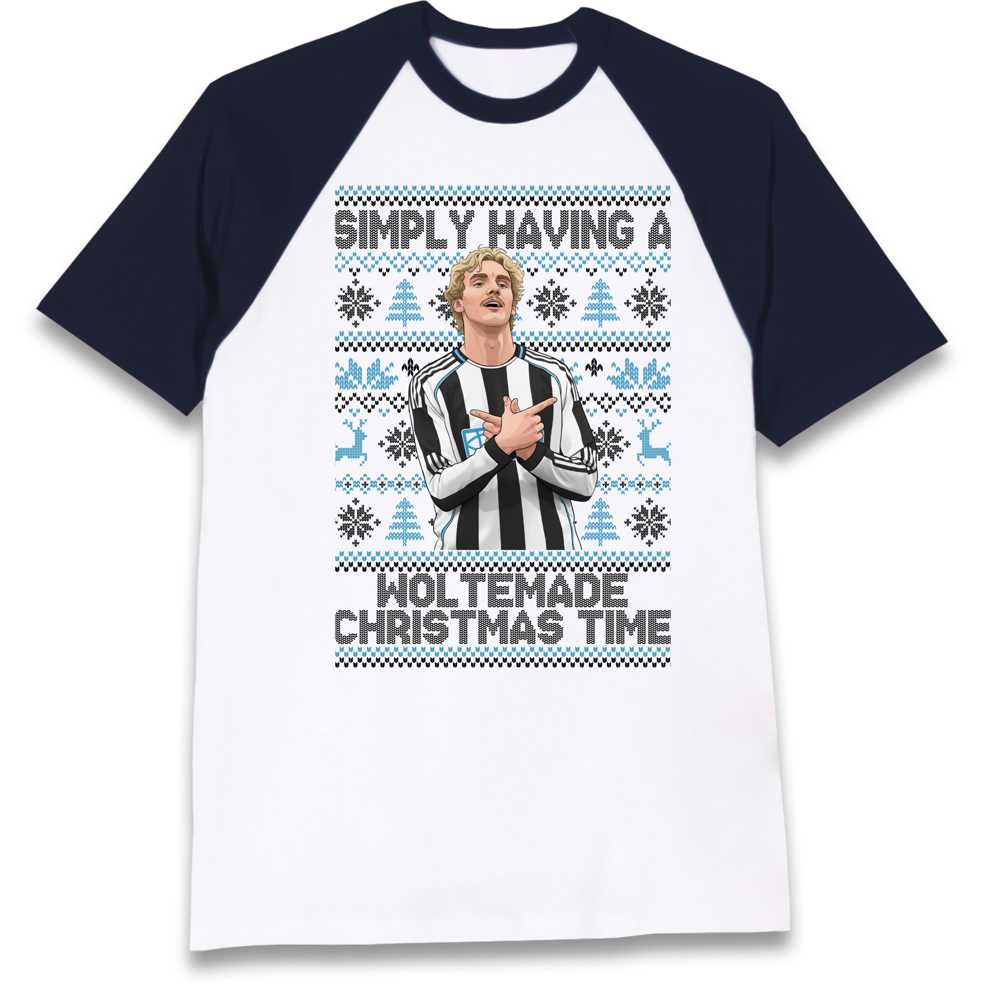 Newcastle united Christmas Raglan T Shirt