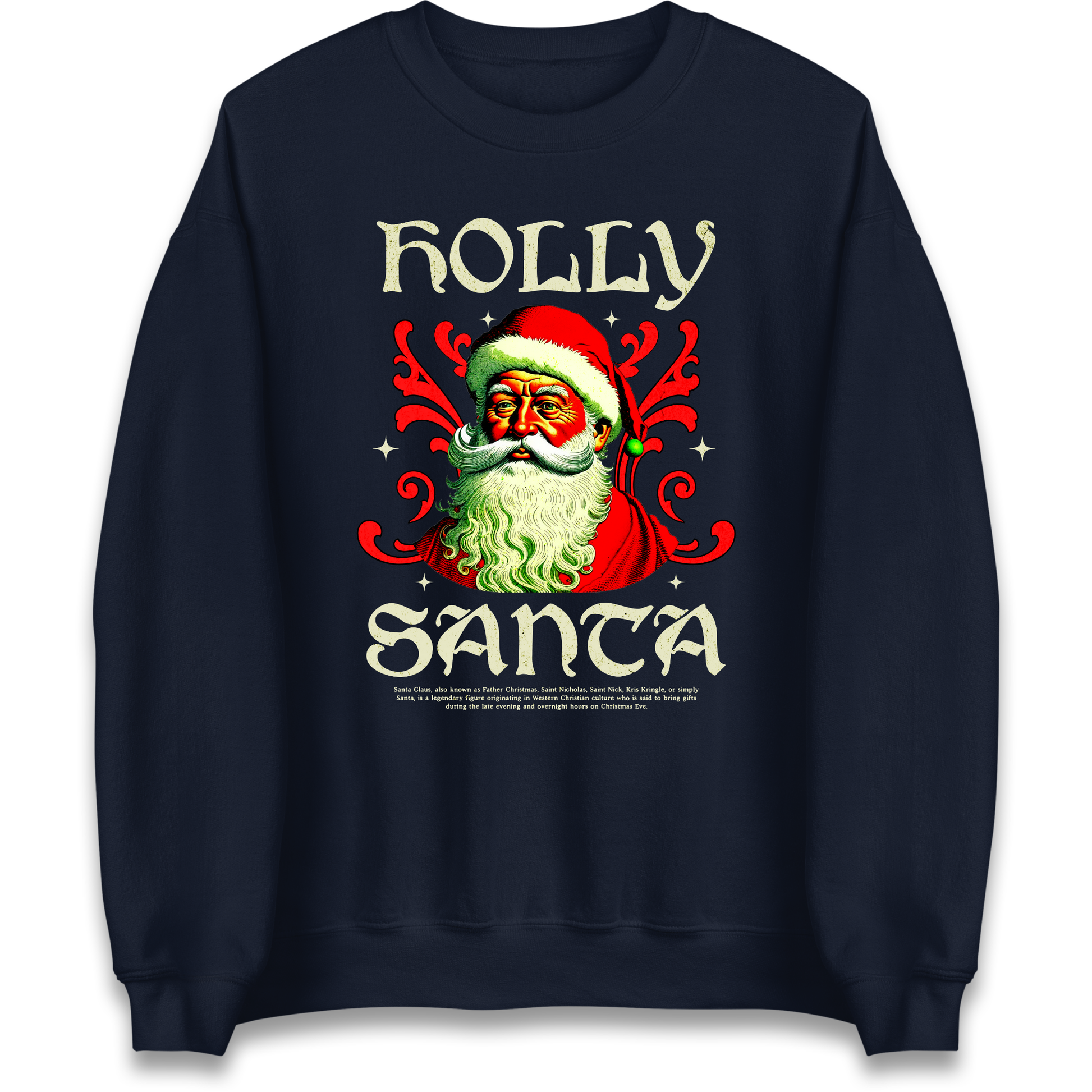 Holly Santa Christmas Sweatshirt