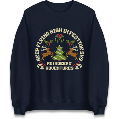 Keep Flying High In Festive Sky Christmas Sweatshirt