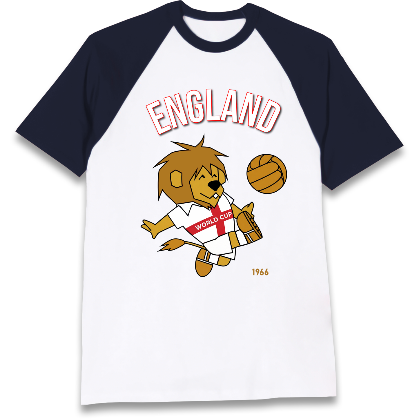 England World Cup Willie 1966 Football Raglan T Shirt