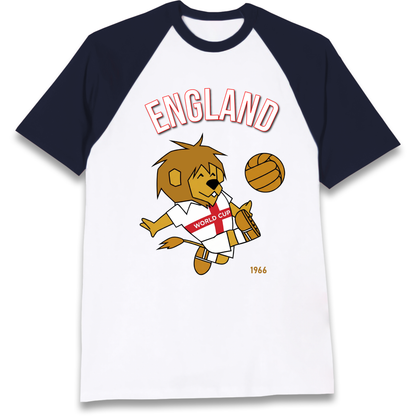 England World Cup Willie 1966 Football Raglan T Shirt