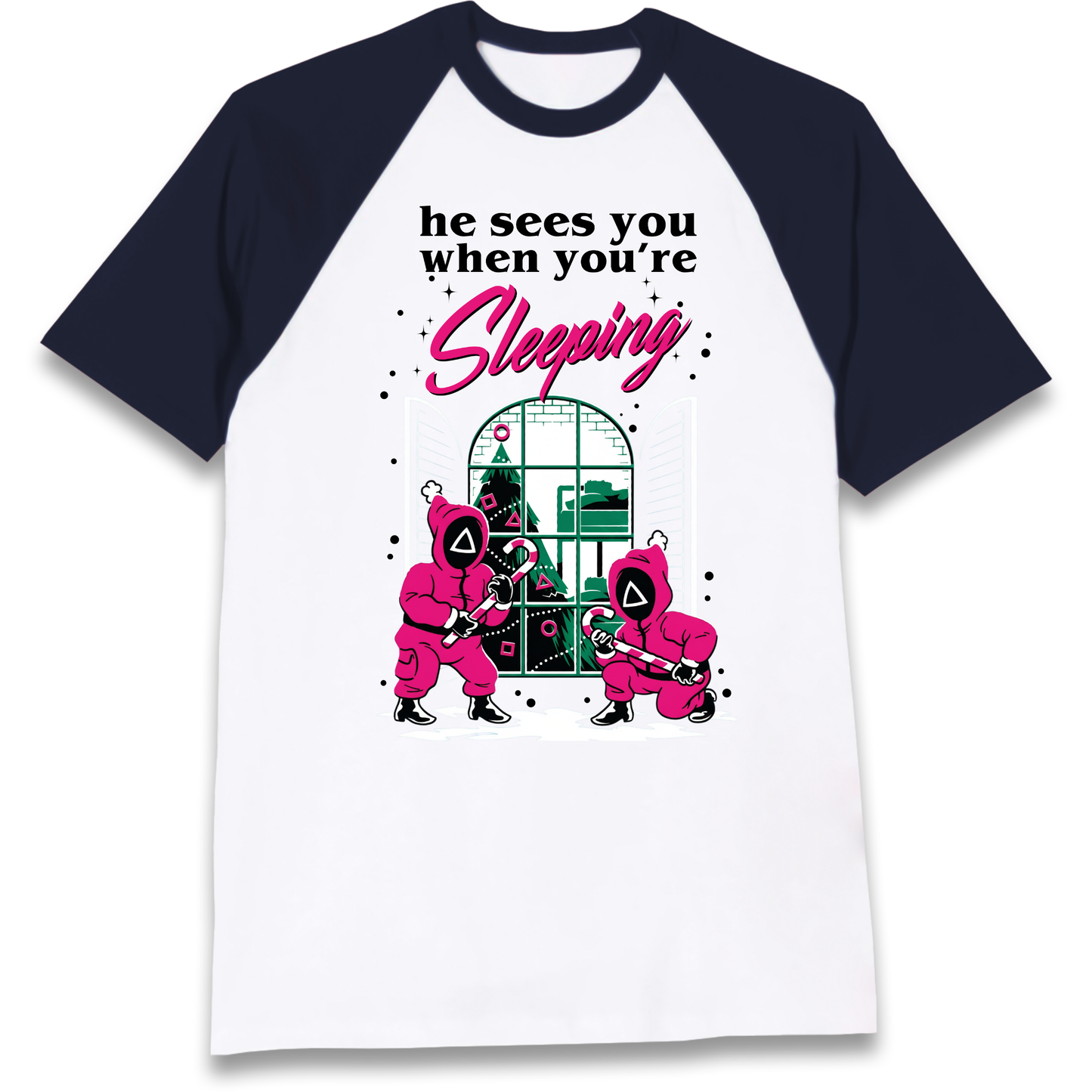 Squid Games Xmas Raglan T Shirt
