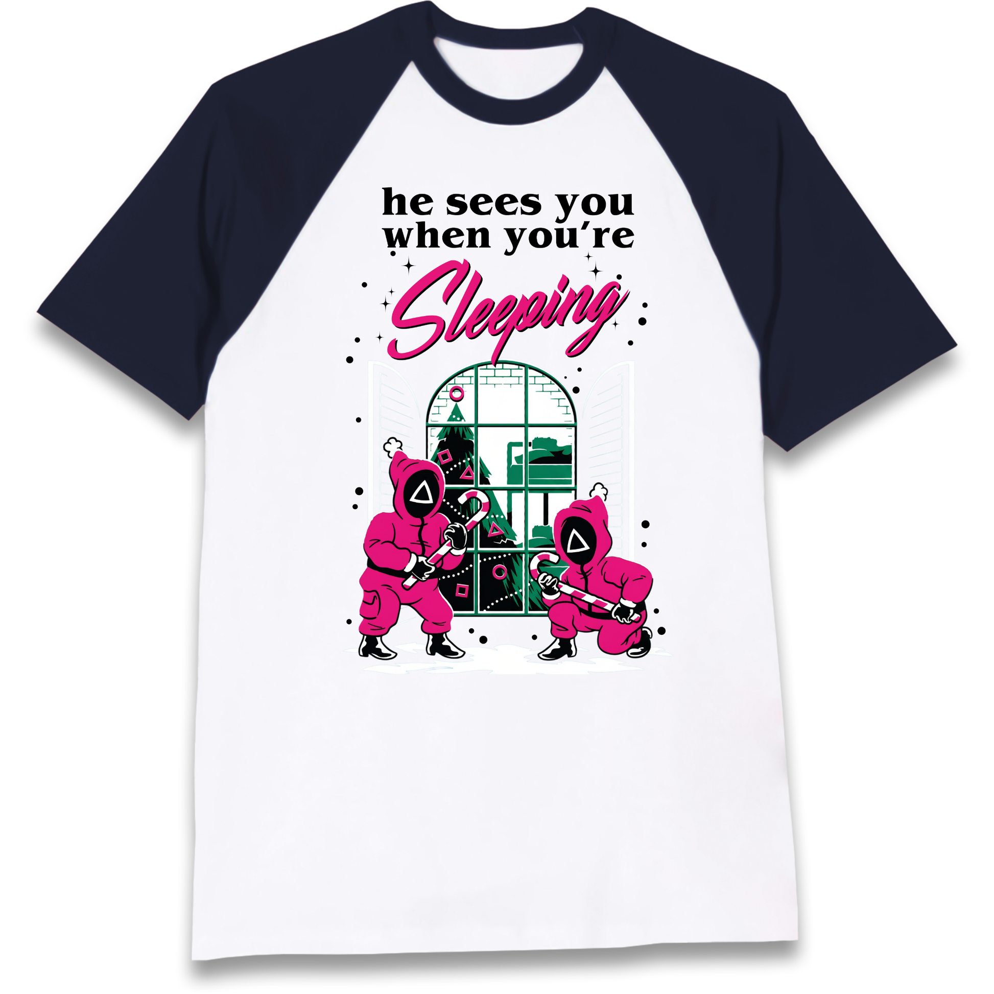 Squid Games Xmas Raglan T Shirt