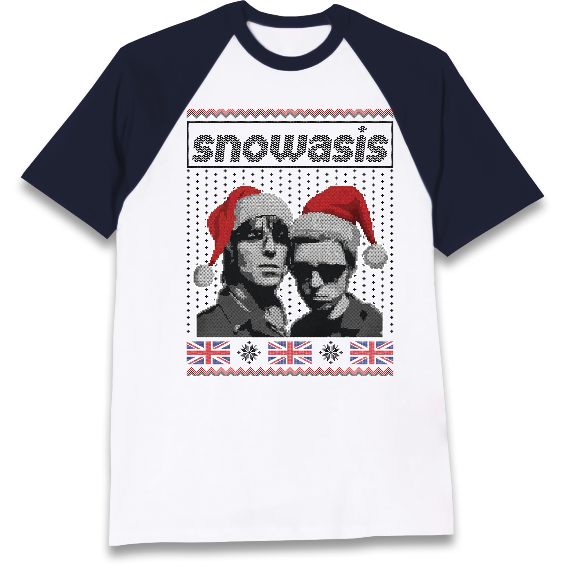Snowasis Union Jack Christmas Raglan T Shirt