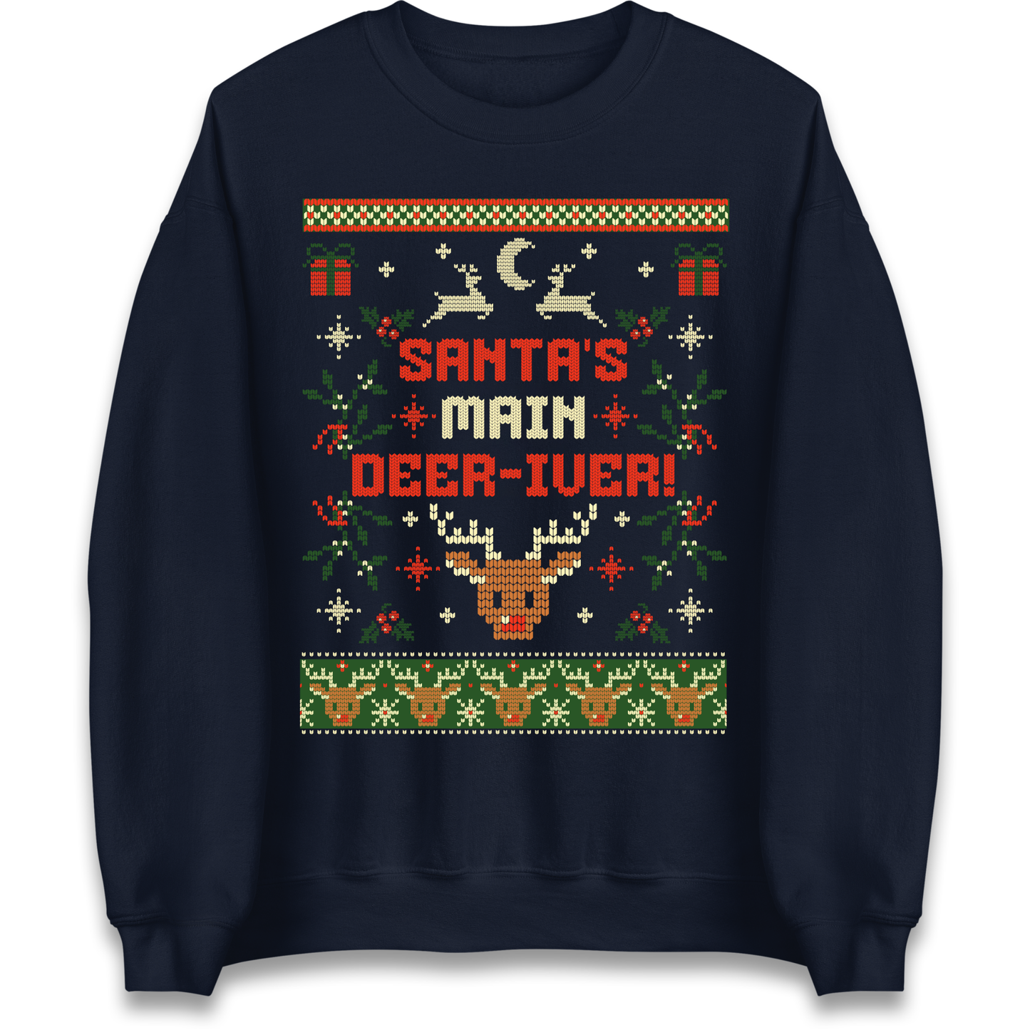 Santas Main Deer iver Christmas Sweatshirt