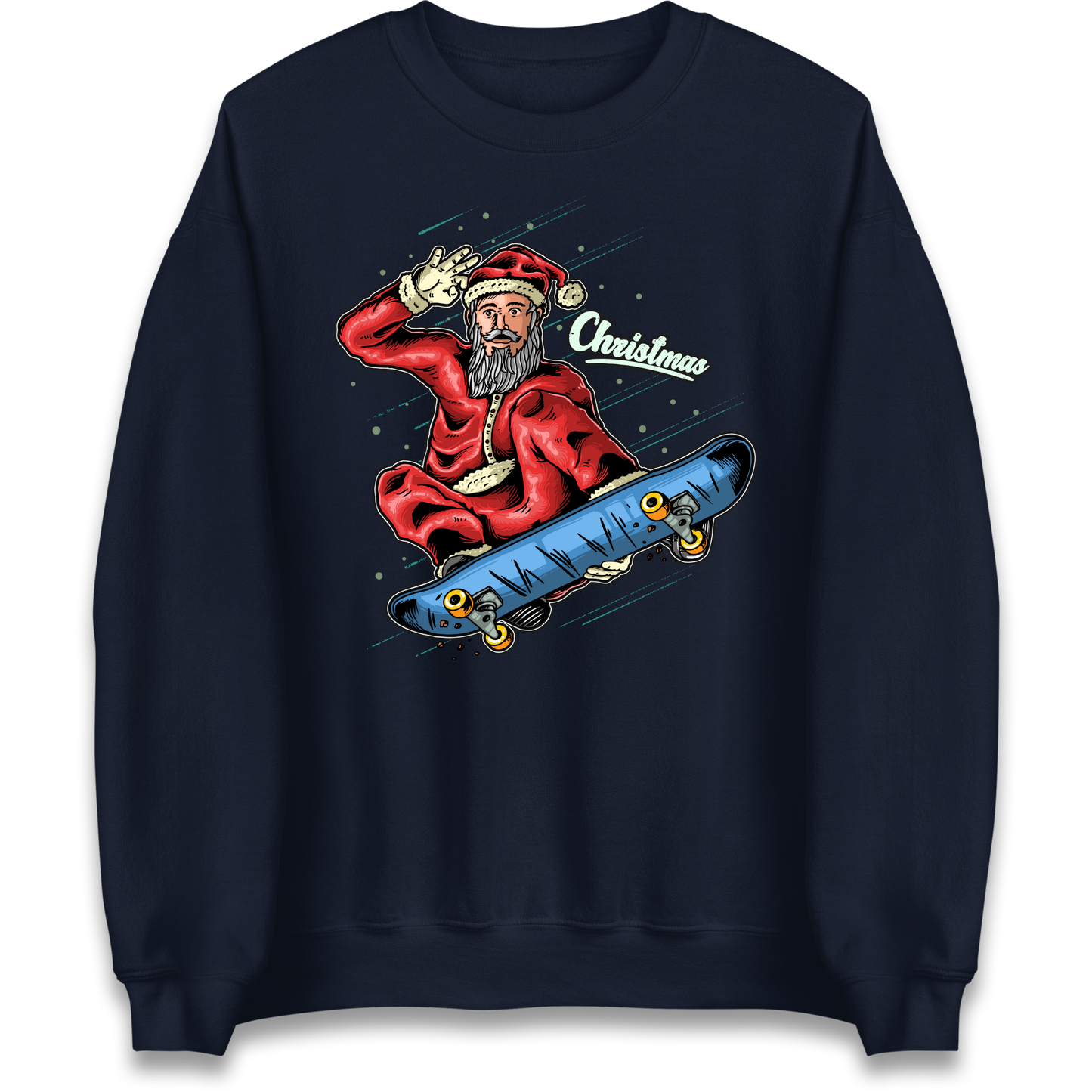 Santa Skateboarding Christmas Sweatshirt