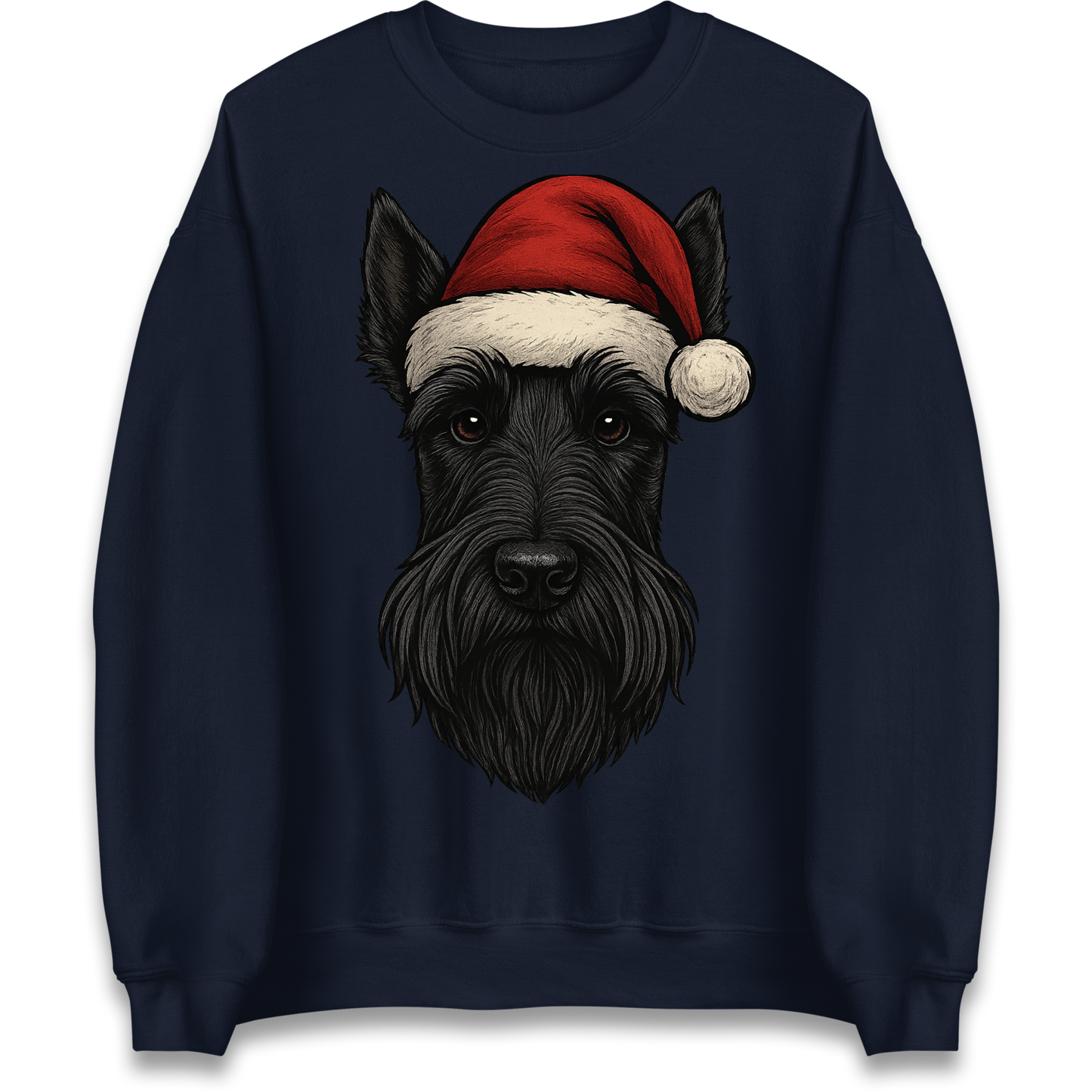 Scottish Terrier Face Christmas Sweatshirt