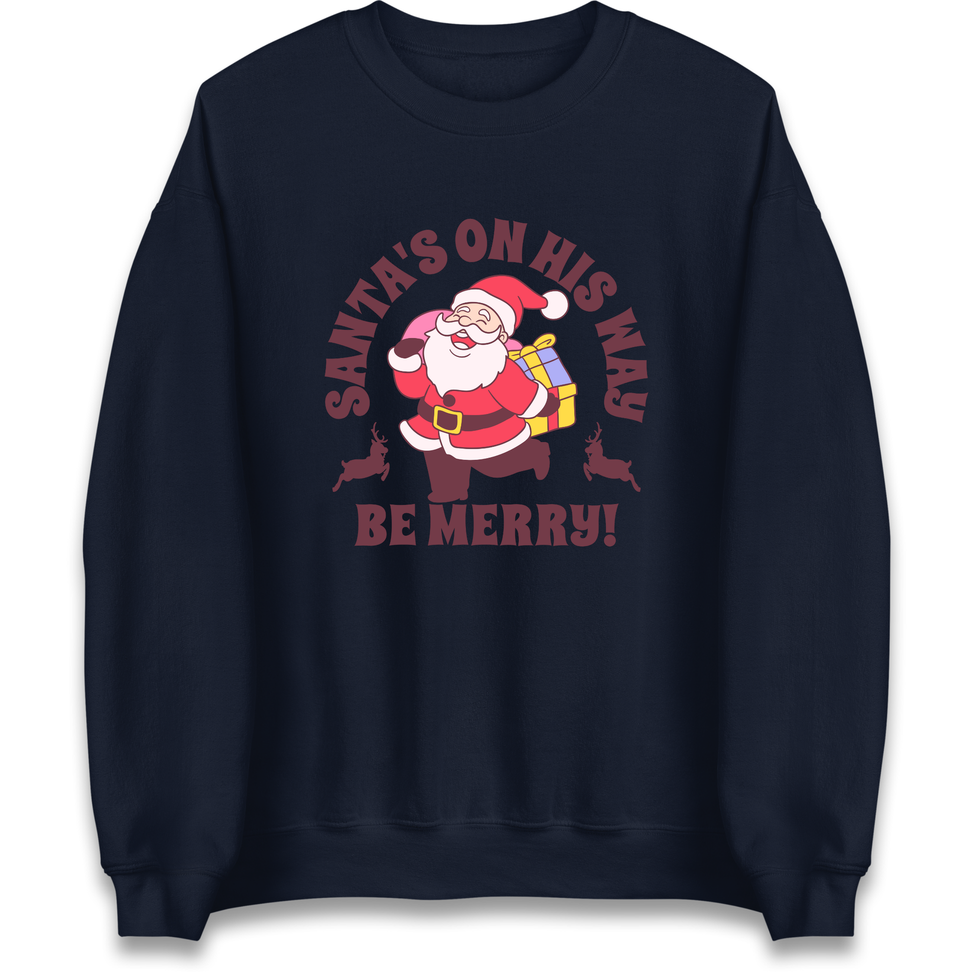 Santa's On His Way Christmas Sweatshirt