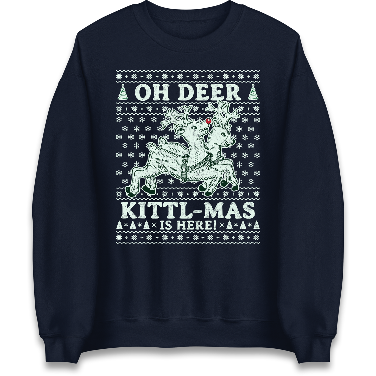 Oh Deer Kittl Mas Is Here Christmas Sweatshirt
