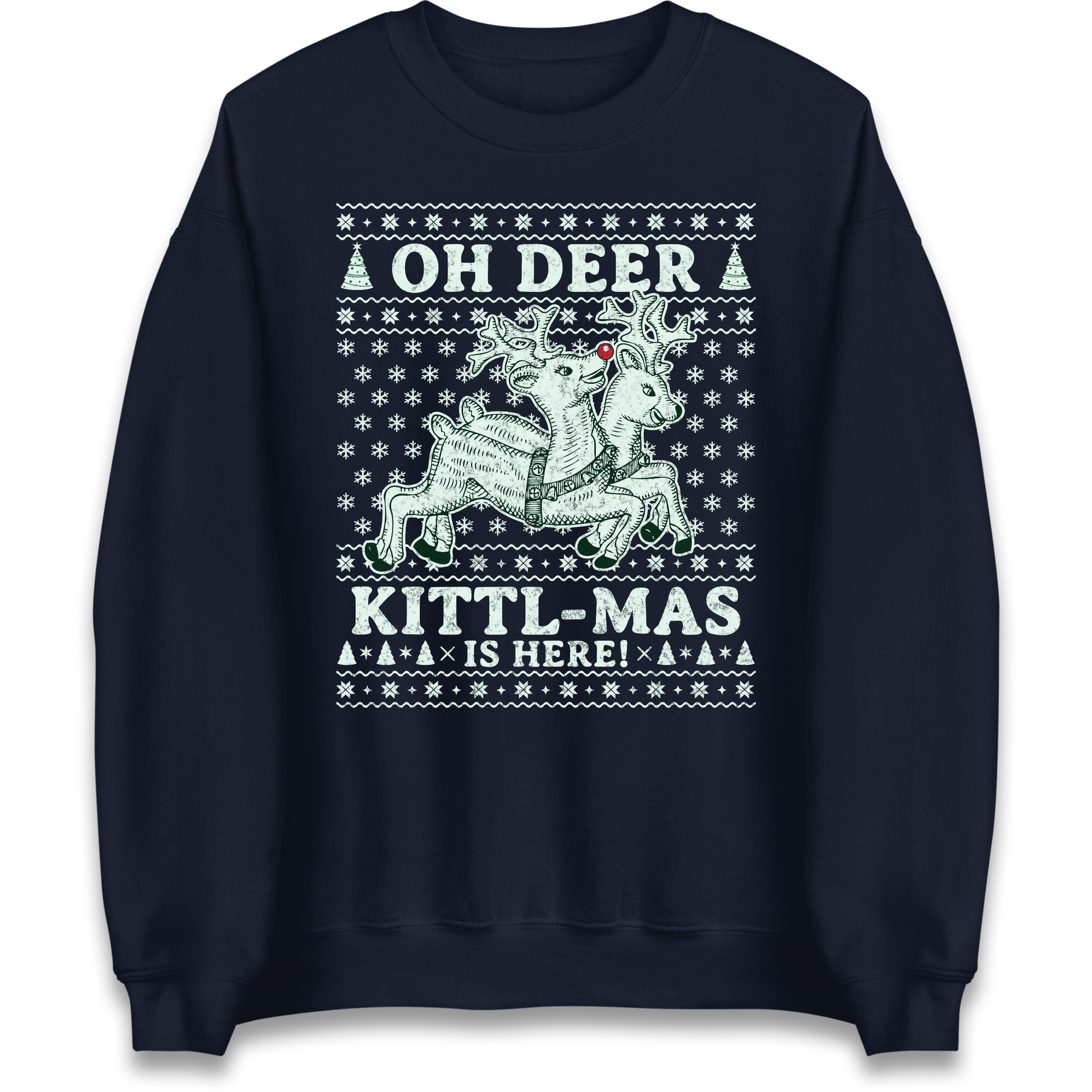 Oh Deer Kittl Mas Is Here Christmas Sweatshirt