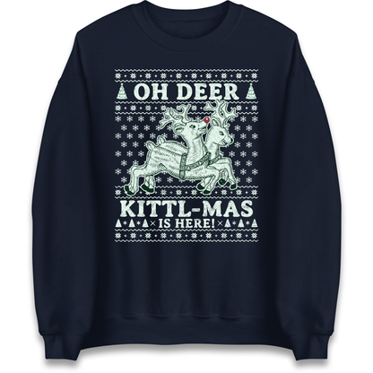 Oh Deer Kittl Mas Is Here Christmas Sweatshirt