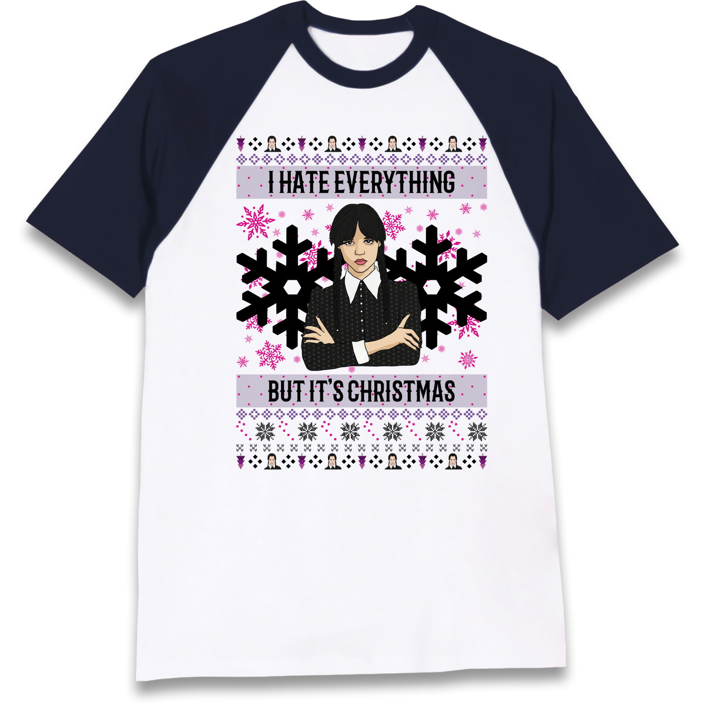 Wednesday addams Christmas Raglan T Shirt
