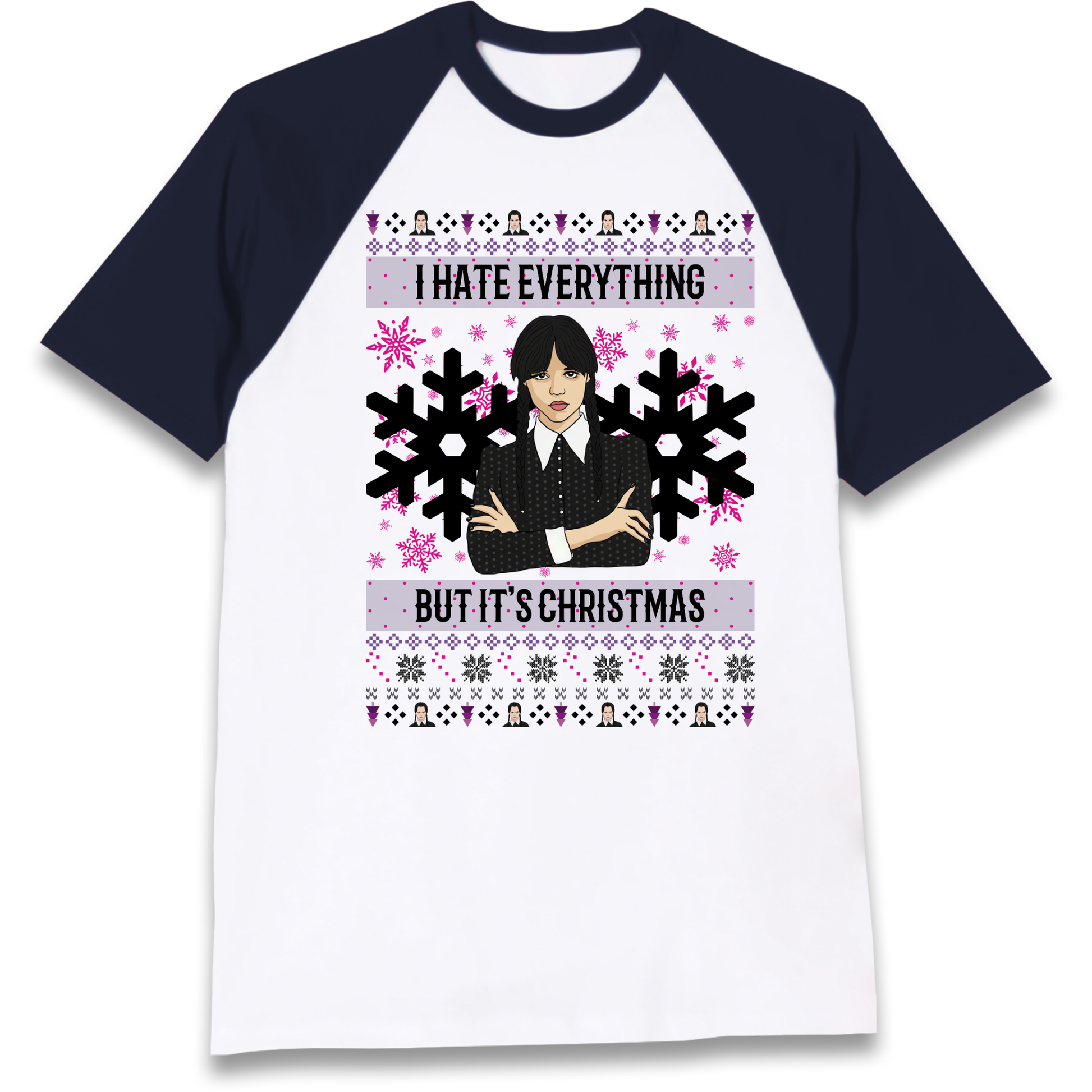 Wednesday addams Christmas Raglan T Shirt