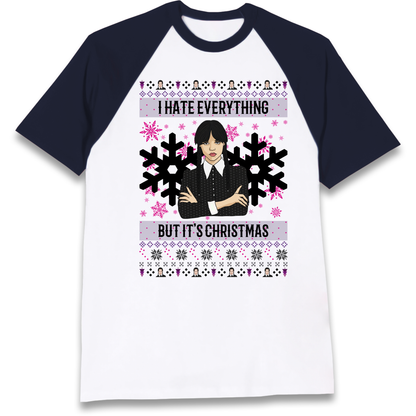 Wednesday addams Christmas Raglan T Shirt