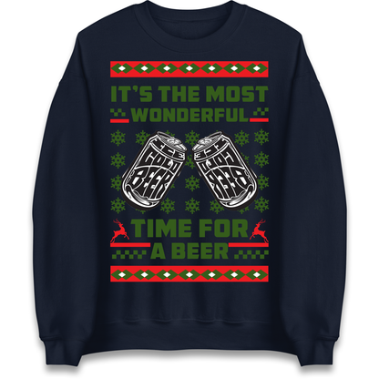 Its The Most Wonderful Time For A Beer Christmas Sweatshirt