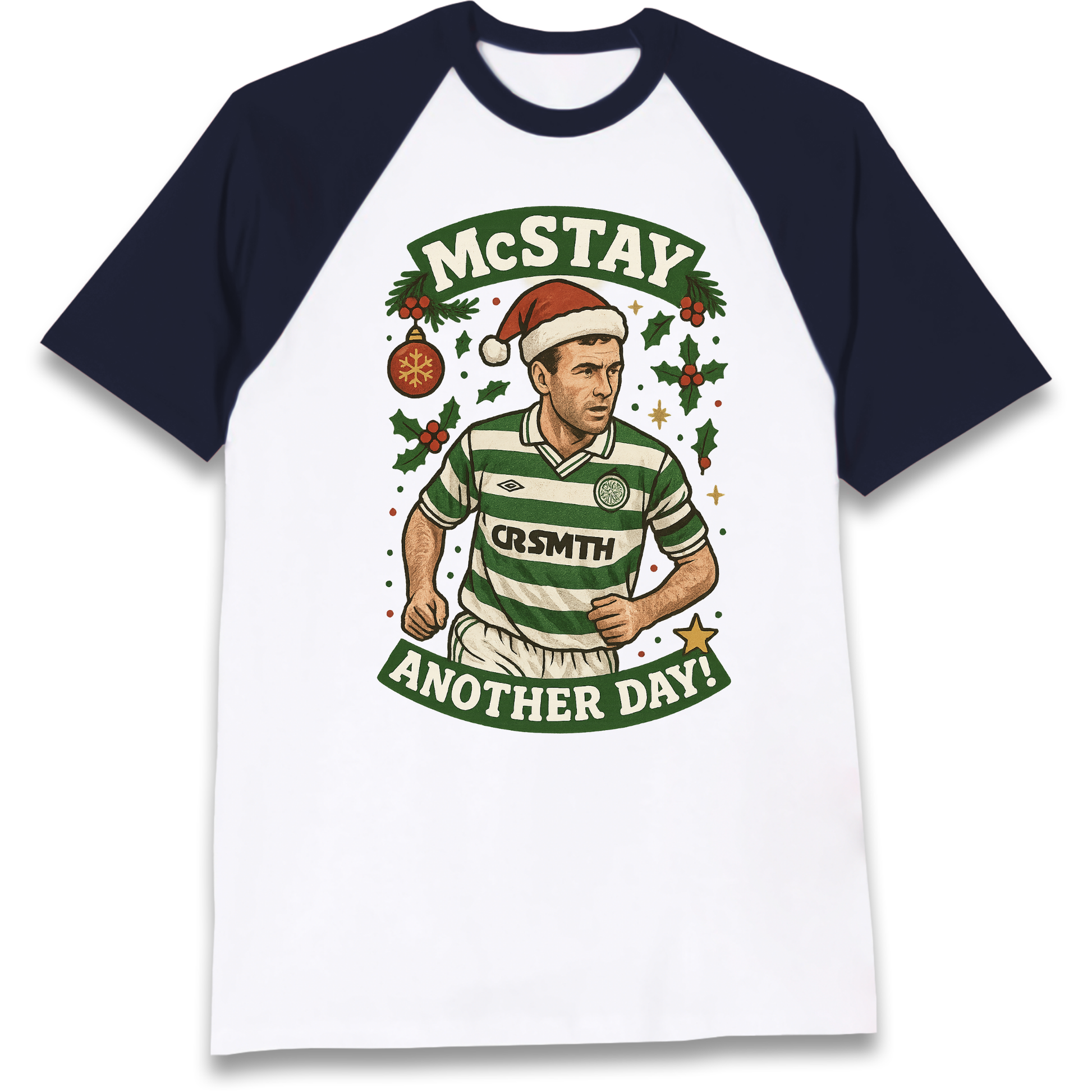 Paul McStay Celtic Christmas Raglan T Shirt