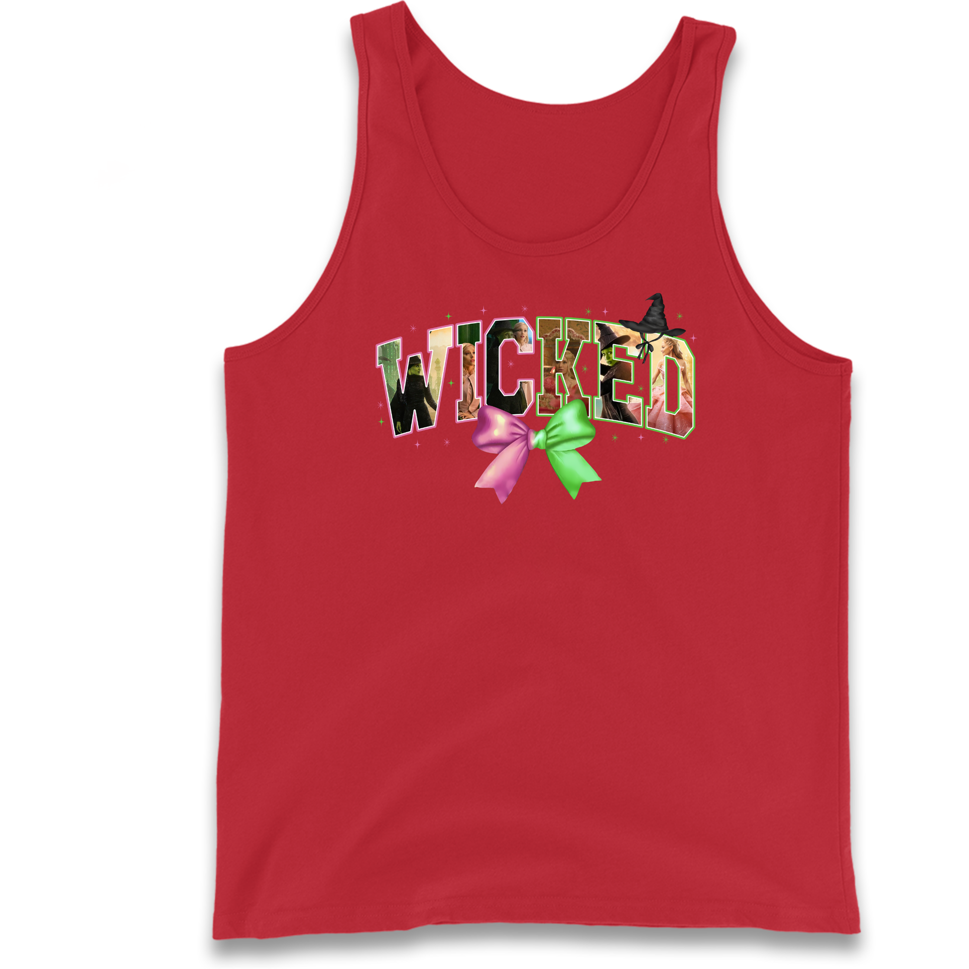 Wicked pink and green Bow Tank Top
