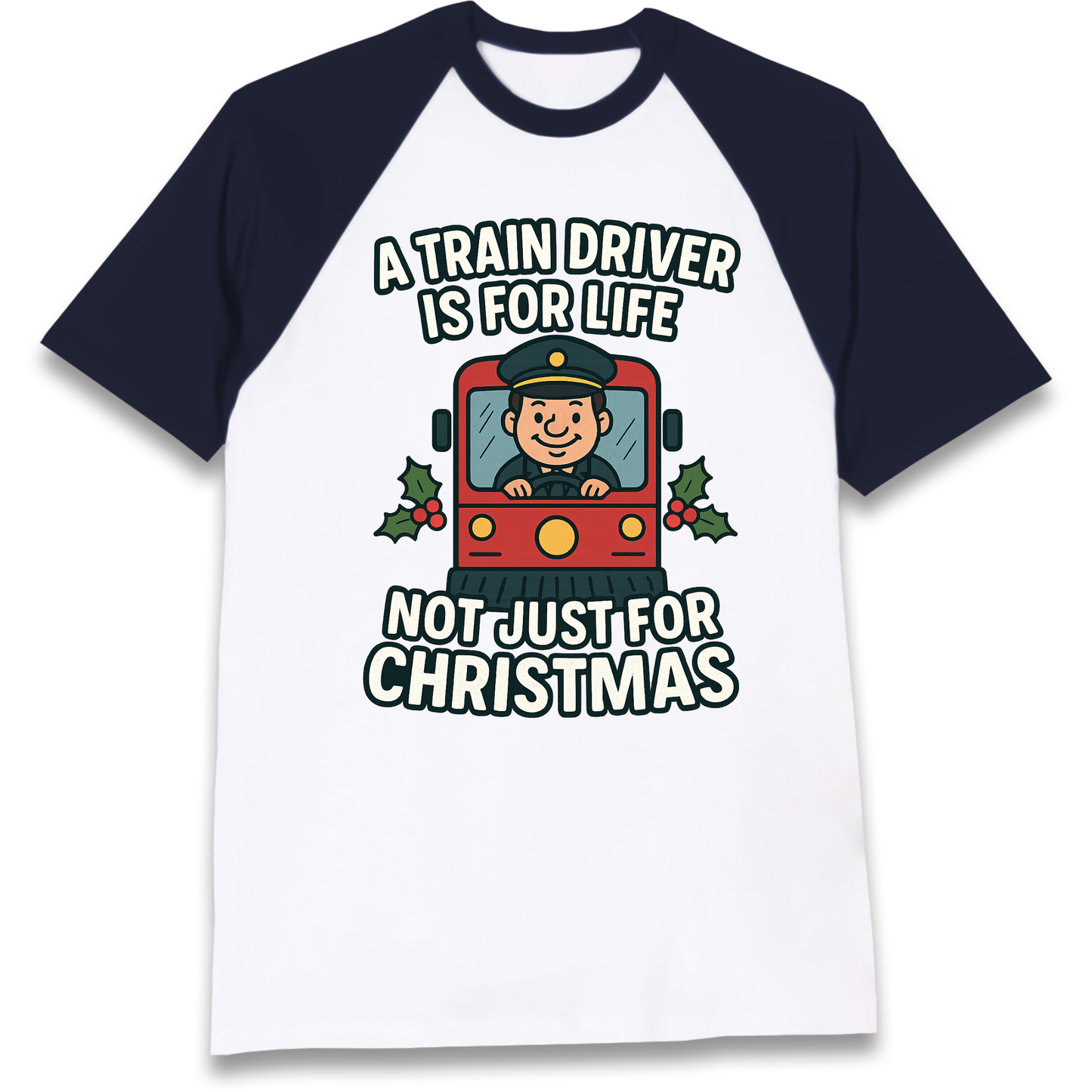Train Driver Christmas Raglan T Shirt