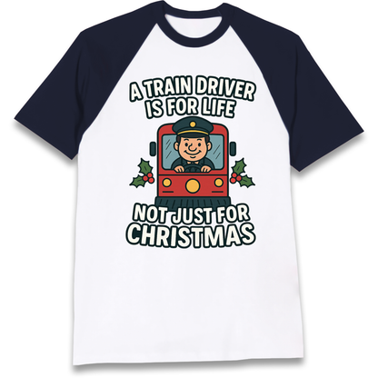 Train Driver Christmas Raglan T Shirt