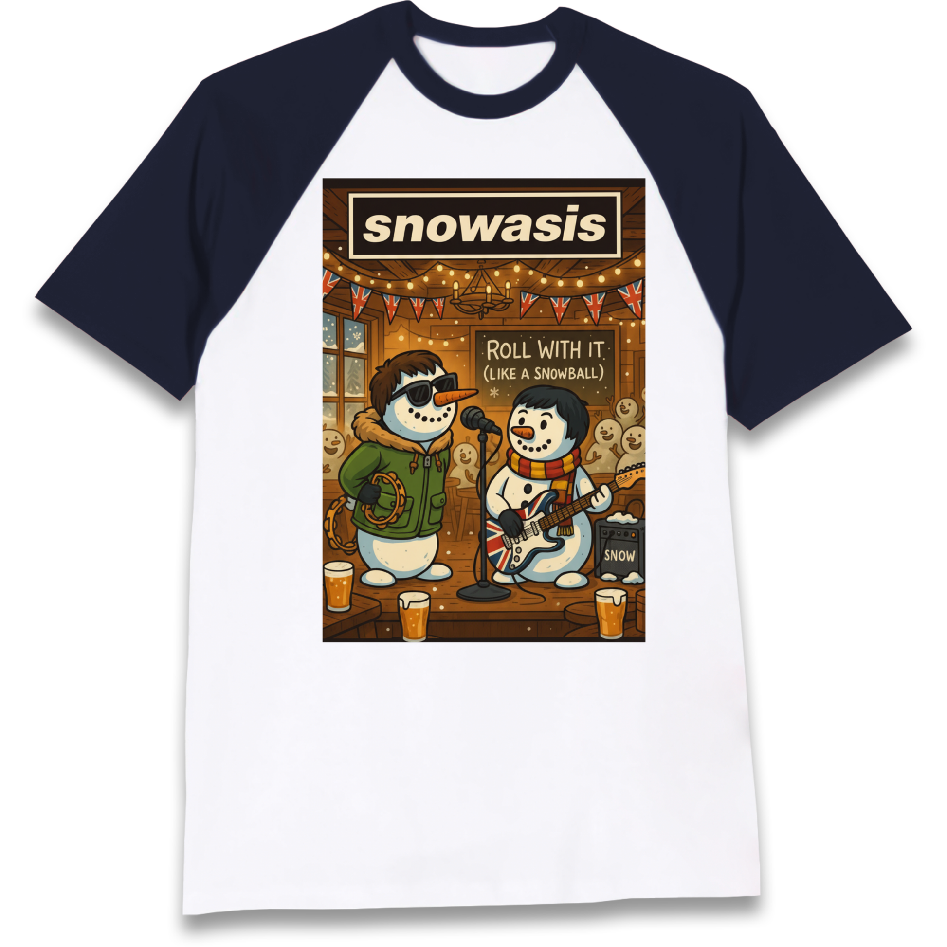 Snowasis Roll Christmas Raglan T Shirt