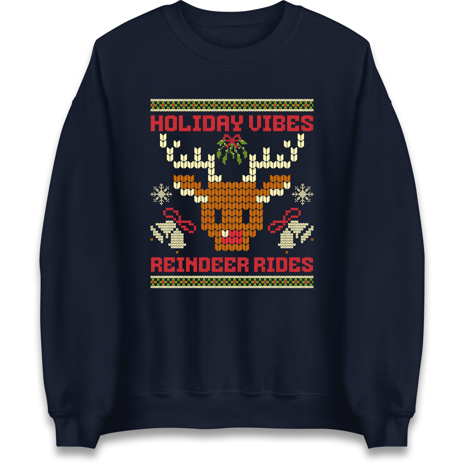 Holiday Vibes Reindeer Rides Christmas Sweatshirt