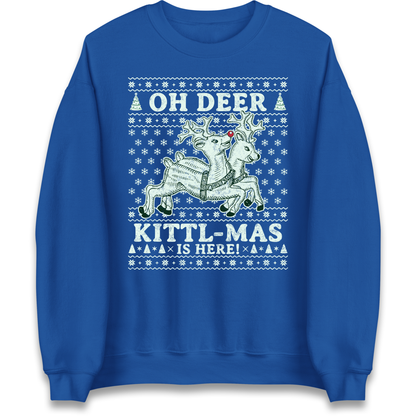Oh Deer Kittl Mas Is Here Christmas Sweatshirt