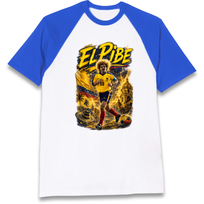 Carlos Valderrama Colombia Football Raglan T Shirt