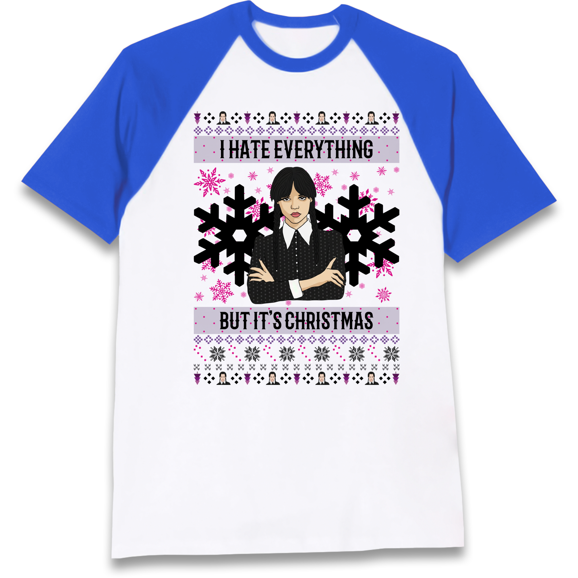 Wednesday addams Christmas Raglan T Shirt
