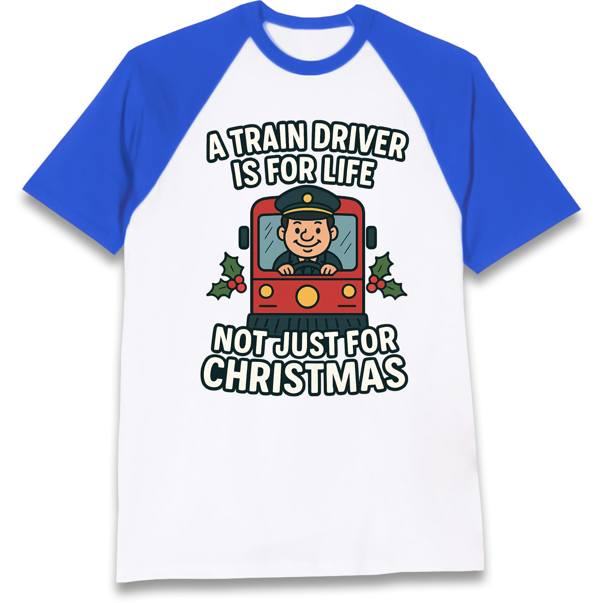 Train Driver Christmas Raglan T Shirt