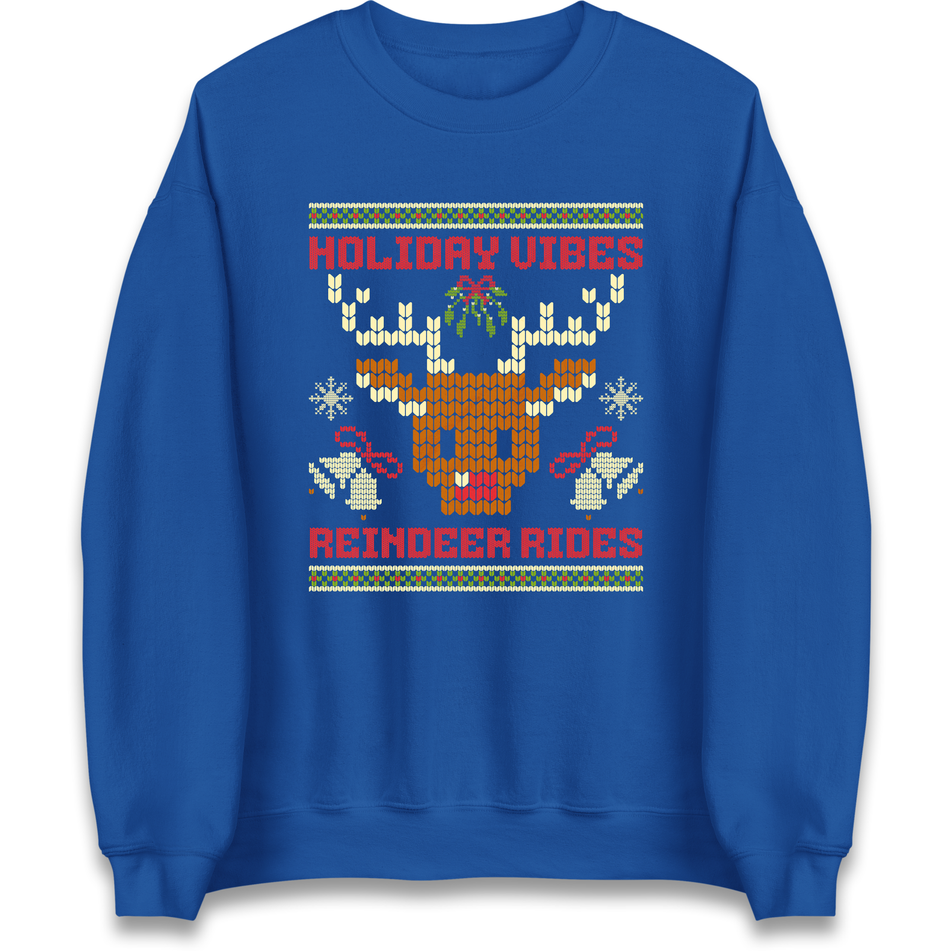 Holiday Vibes Reindeer Rides Christmas Sweatshirt