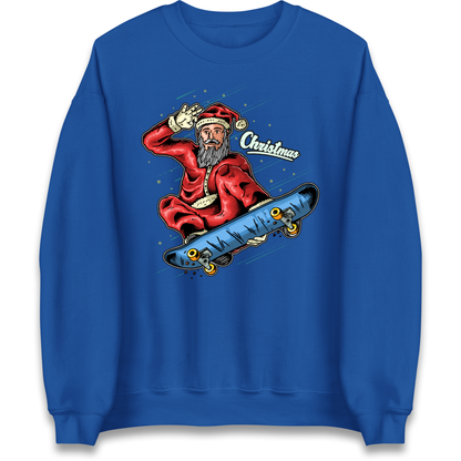 Santa Skateboarding Christmas Sweatshirt