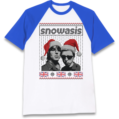 Snowasis Union Jack Christmas Raglan T Shirt