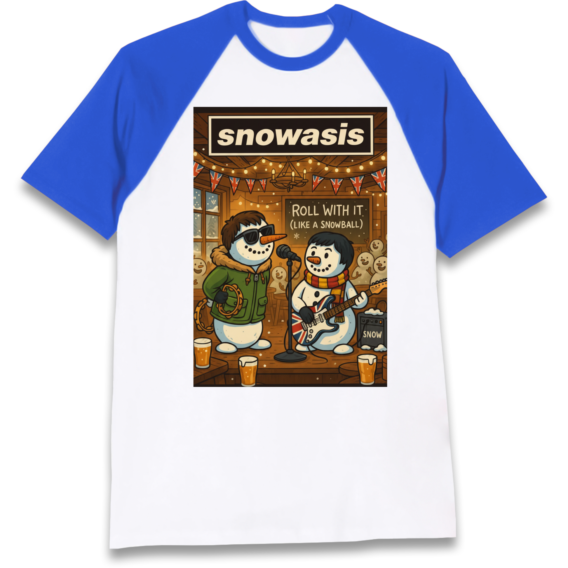 Snowasis Roll Christmas Raglan T Shirt