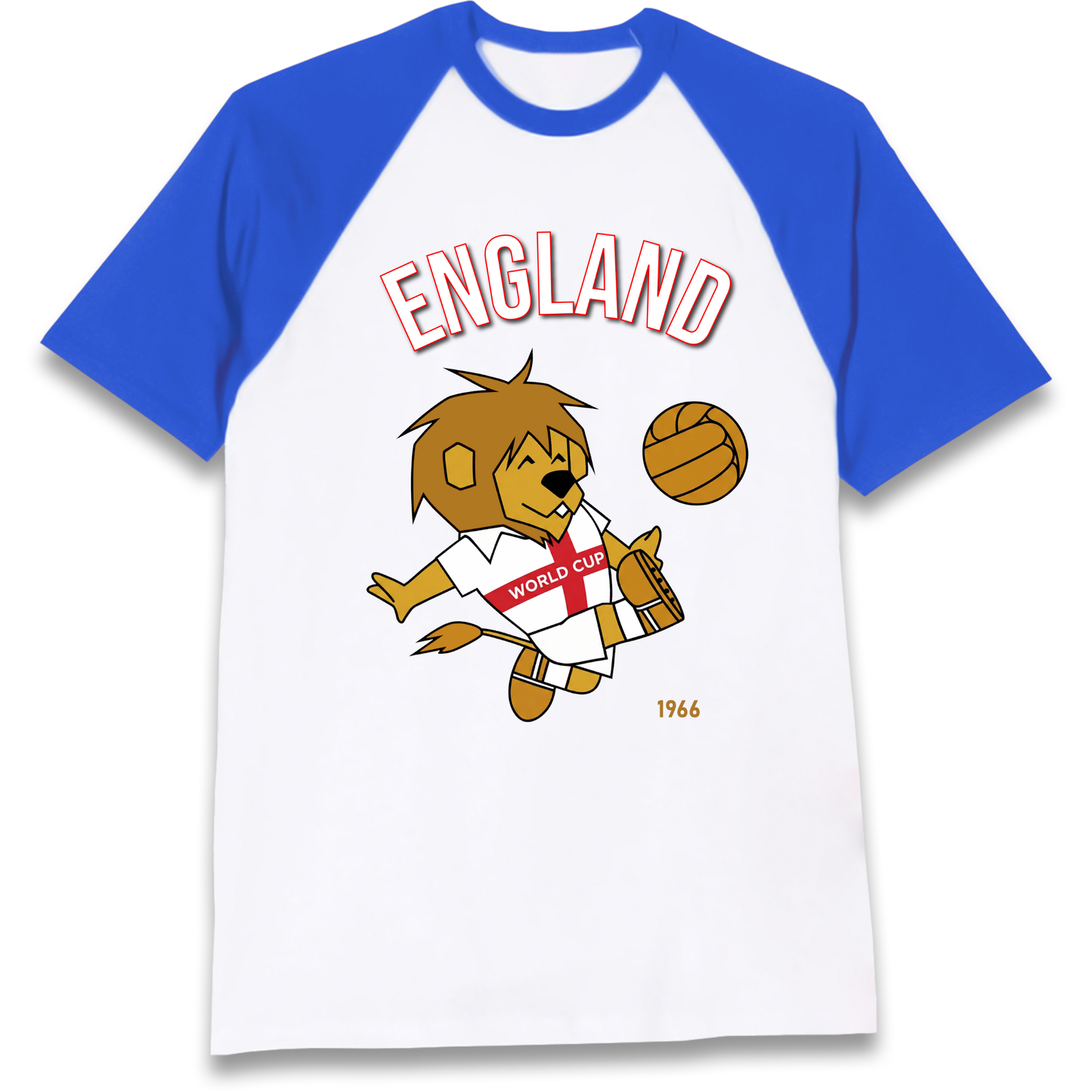 England World Cup Willie 1966 Football Raglan T Shirt