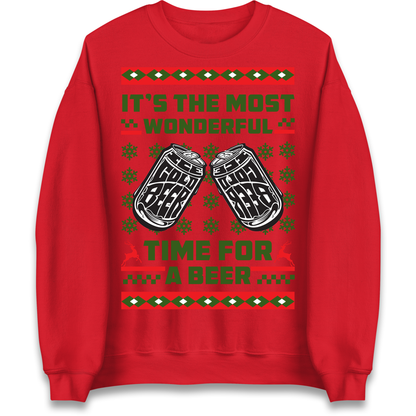 Its The Most Wonderful Time For A Beer Christmas Sweatshirt