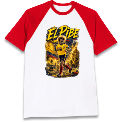 Carlos Valderrama Colombia Football Raglan T Shirt
